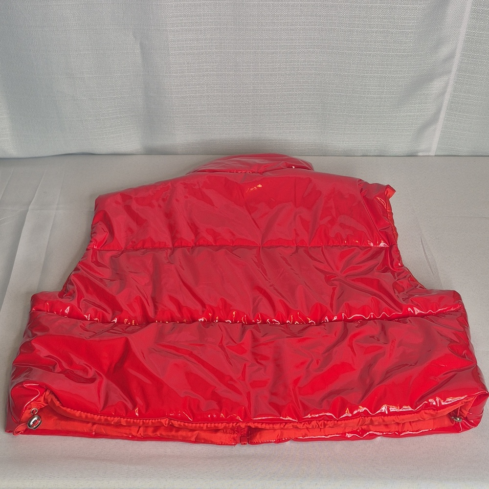 Daisy RED Shiny Glossy Puffy Vest - Picture 9 of 15